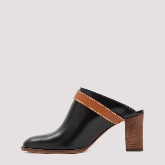 Women's Black and Brown Loewe Mule Clogs - Picture 4 of 8